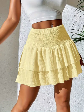 Plooirok met flounce