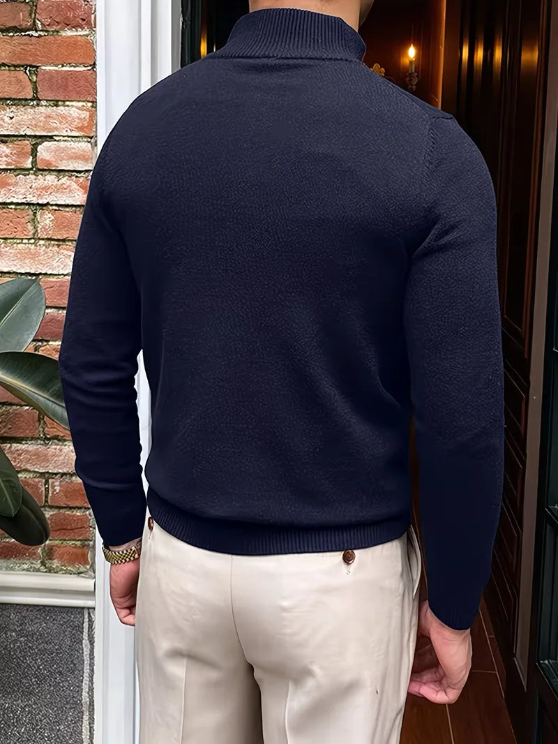 Trui met kraag en half-zip