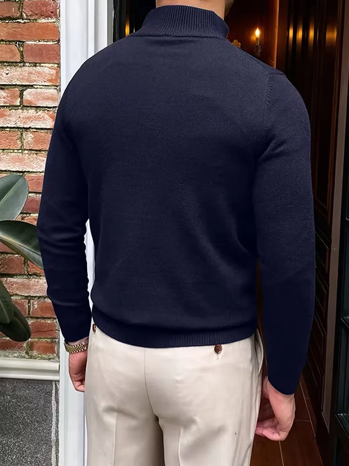 Trui met kraag en half-zip