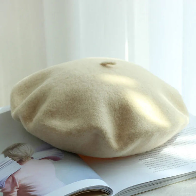 Becka | Stijlvolle & veelzijdige wollen baret in de kleur Beige voor dames in Heritage stijl ideaal voor de winter