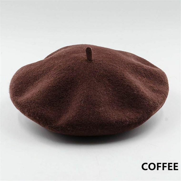 Becka | Stijlvolle & veelzijdige wollen baret in de kleur Koffie voor dames in Heritage stijl ideaal voor de winter