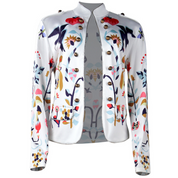 Bedrukte Doule Breasted Blazer in de kleur Wit voor dames in Formal stijl ideaal voor de zomer.