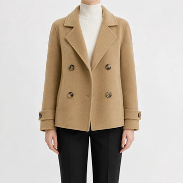 Korte trenchcoat met dubbele knopen
