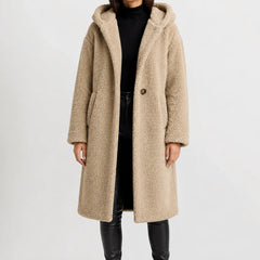 Oversized teddy jas met capuchon