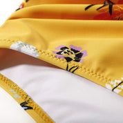 Belle | Hoge taille, kleurrijke damesbikini in de kleur Zwarte top - Bloemen slip voor dames in stijl ideaal voor de zomer.