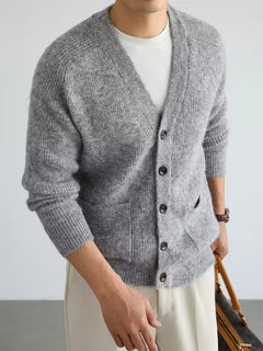 Cardigan met V-neck en voorzakken