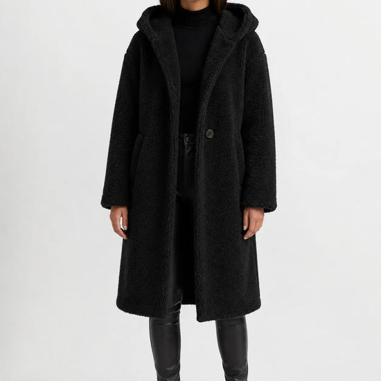 Oversized teddy jas met capuchon