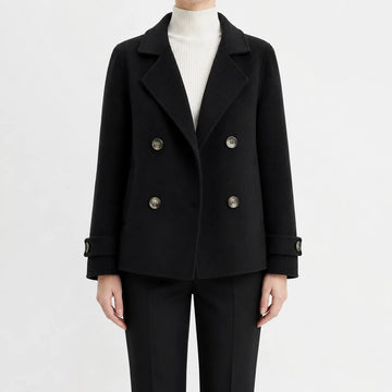 Korte trenchcoat met dubbele knopen