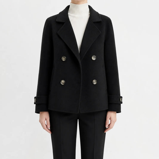 Korte trenchcoat met dubbele knopen