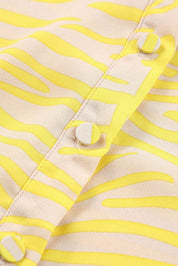 Blouse met zebraprintje en V-hals in de kleur Geel voor dames in stijl ideaal voor de herfst.