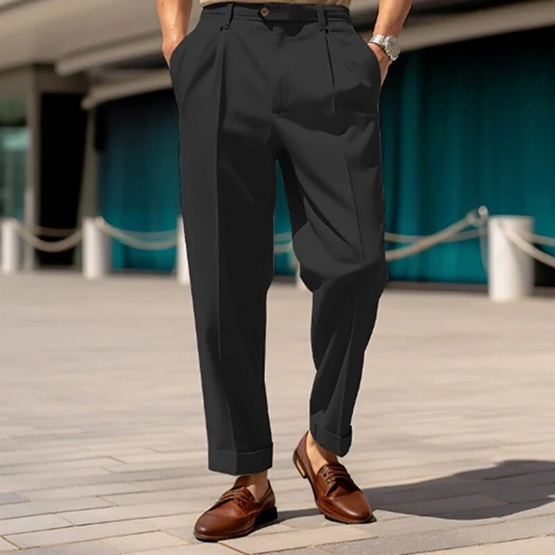 Boss | Zakelijke hoge taille broek in de kleur Zwart voor heren in Formal stijl geschikt voor alle seizoenen.