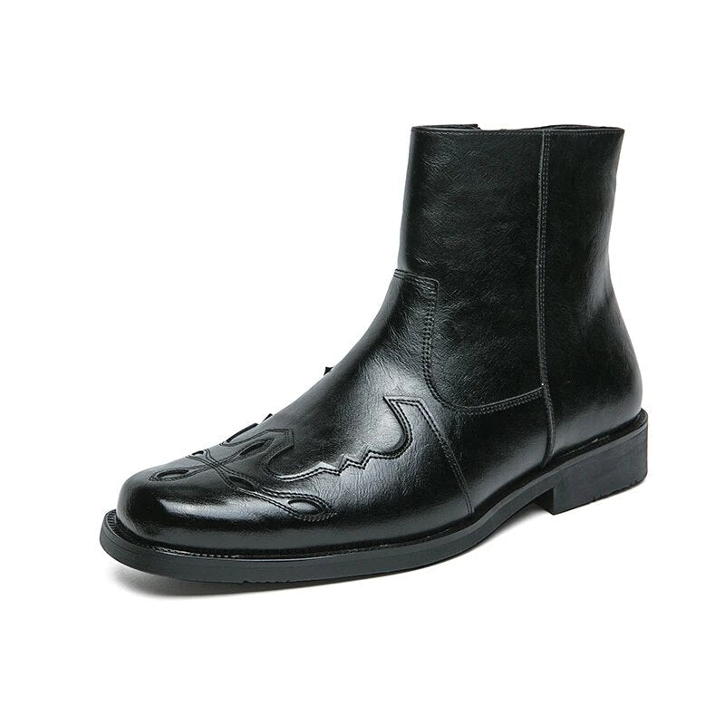 Bram | Klassieke cowboylaarzen heren. in de kleur Zwart voor heren in stijl ideaal voor de herfst.