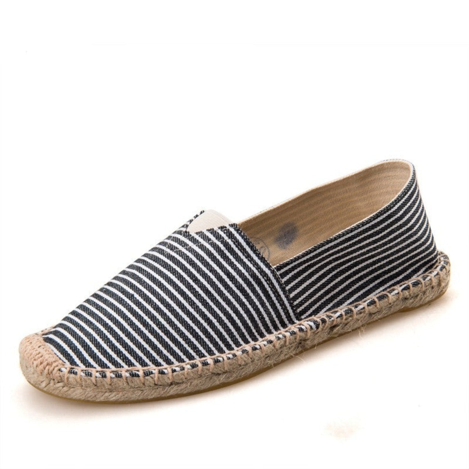 Britt | Retro canvas espadrilles in de kleur Zwart voor dames in Beach stijl ideaal voor de zomer.
