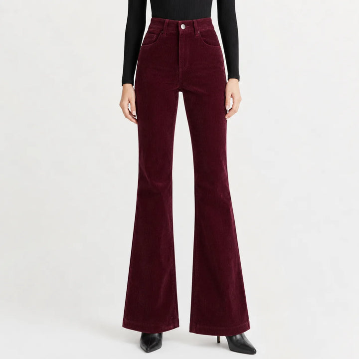 Bootcut broek met corduroy