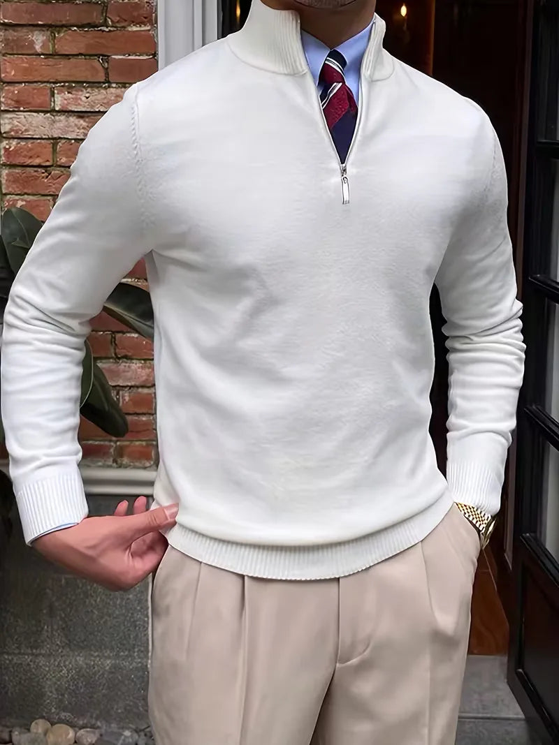 Trui met kraag en half-zip