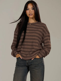 Oversized sweater met gestreept patroon