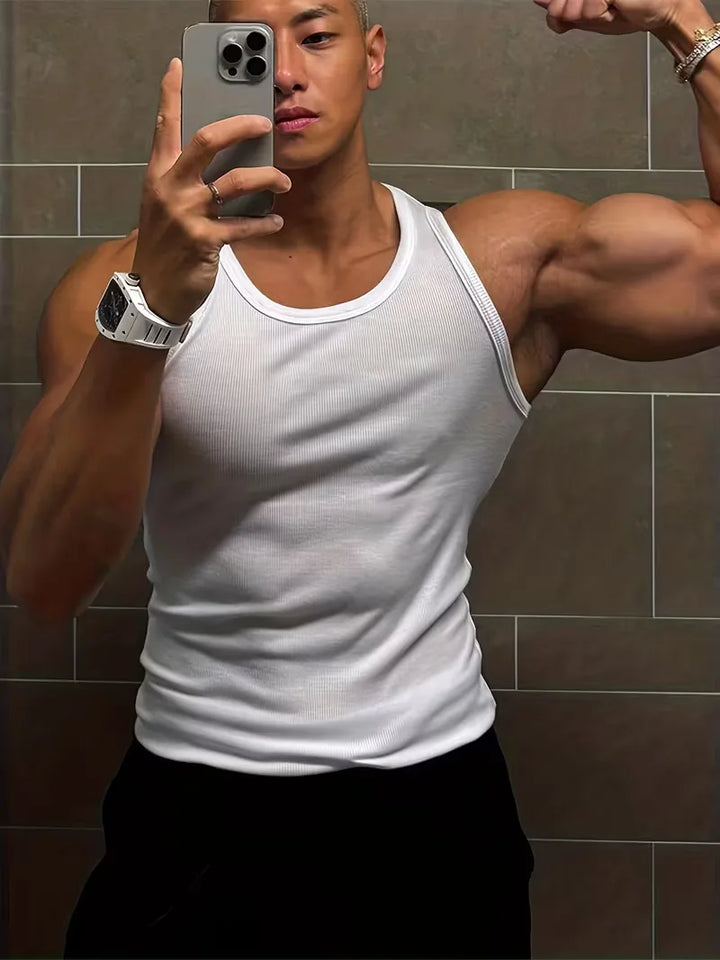 Tanktop slim fit ribbed