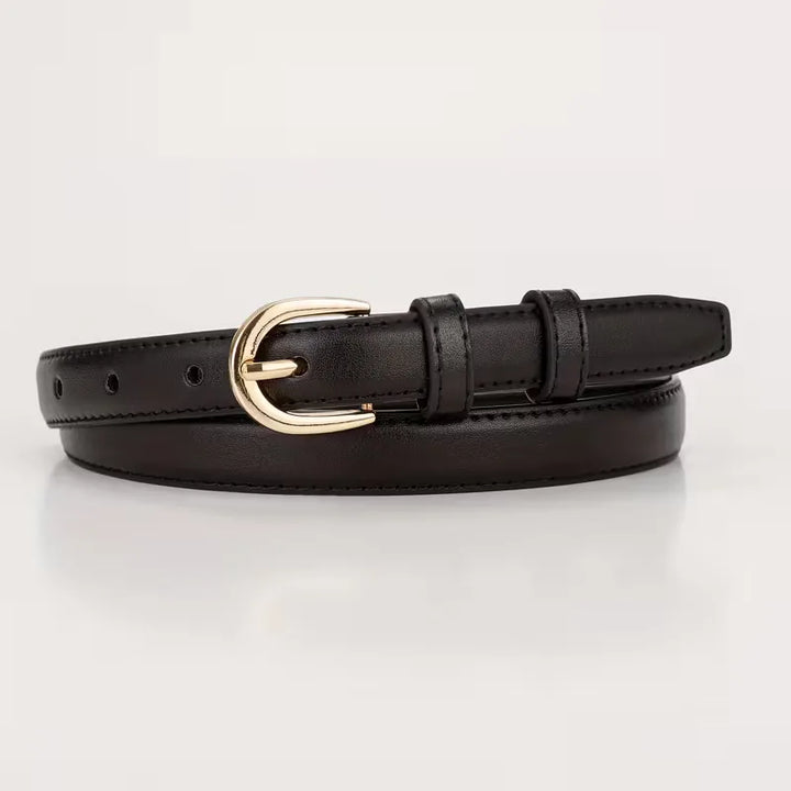 Smalle riem met half-oval gesp