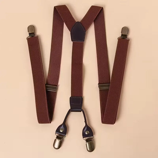 Bretels met leren details