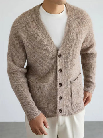 Cardigan met V-neck en voorzakken
