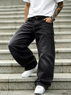 Loose fit jeans met meerdere zakken