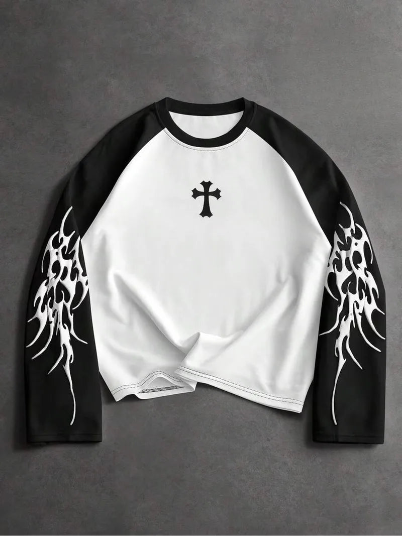 Longsleeve T-shirt met contrast