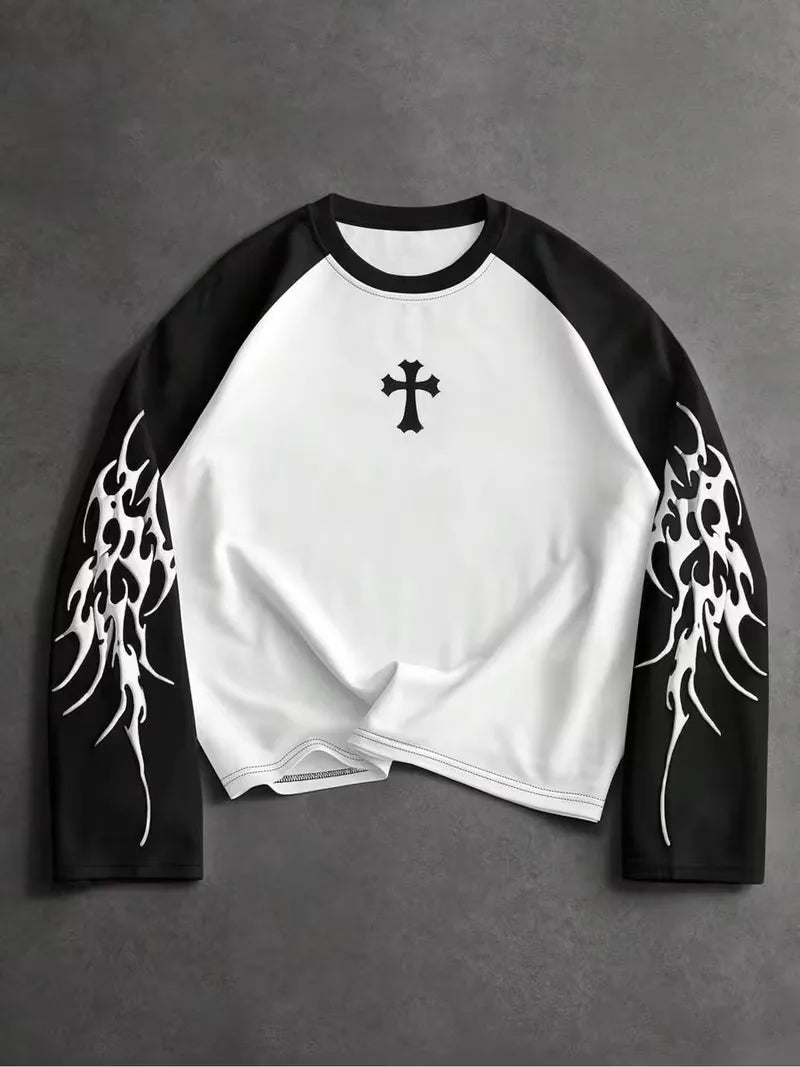 Longsleeve T-shirt met contrast