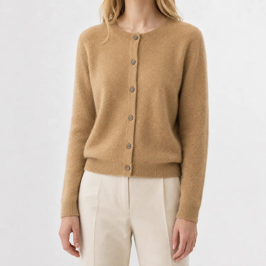 Cardigan met knopen en ribgebreide details