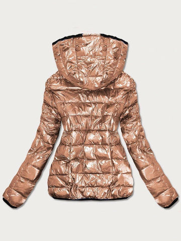Carmen | Gewatteerde jas met warme pluche voering in de kleur Goud voor dames in stijl ideaal voor de winter