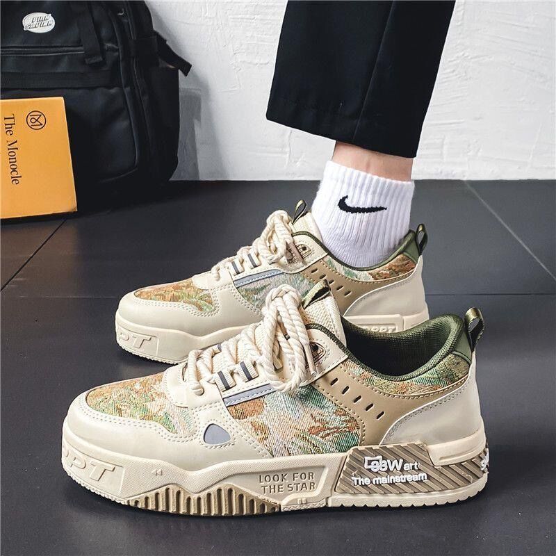 Cas | Trendy heren sneakers in diverse patronen in de kleur Bruin voor heren in stijl ideaal voor de winter
