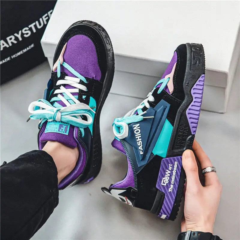 Cas | Trendy heren sneakers in diverse patronen in de kleur Geel voor heren in stijl ideaal voor de winter
