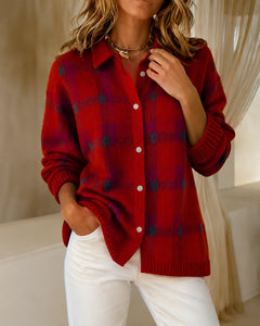 Cardigan met ruit en knopen