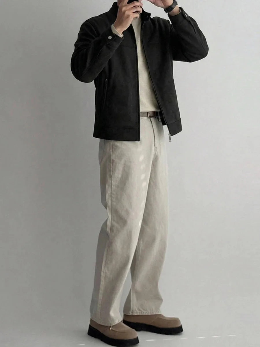 Bomberjack van bruin suede