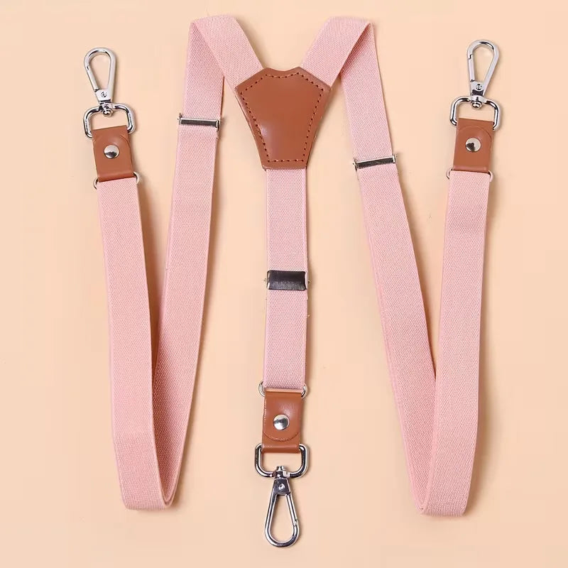 Bretels met leren detail