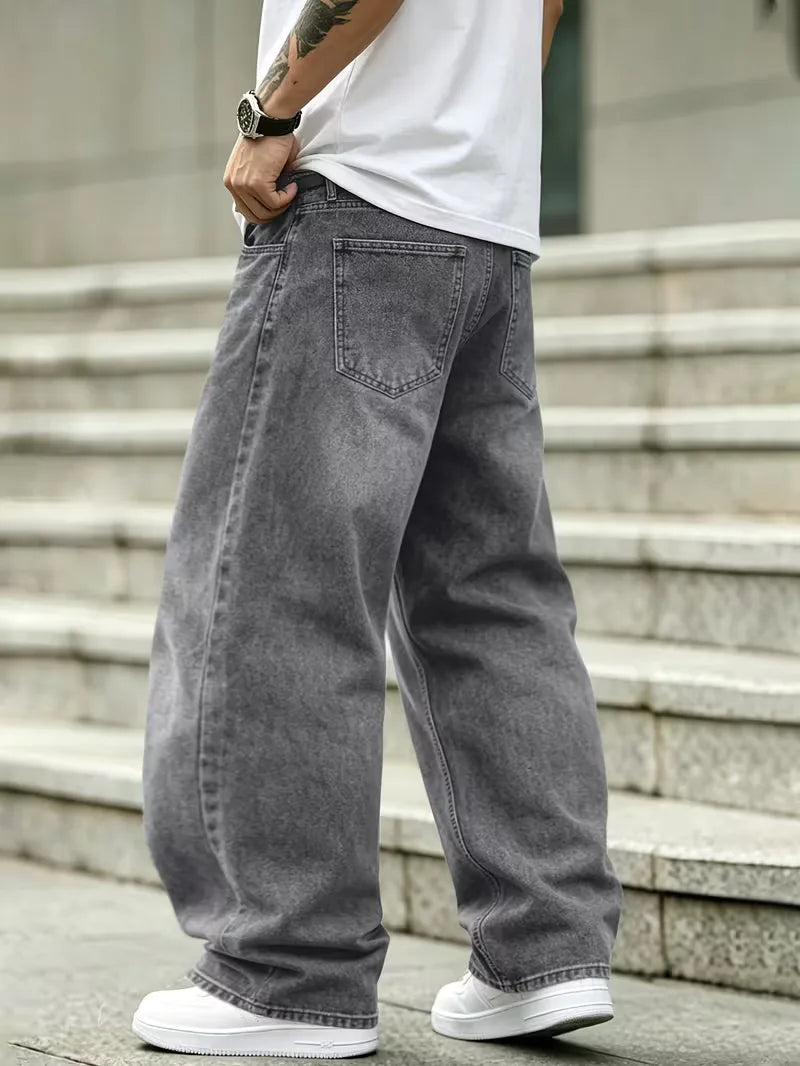 Loose fit jeans met meerdere zakken