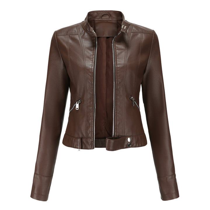 Celia | Elegante en luxe leren damesjas in de kleur Koffie voor dames in stijl ideaal voor de herfst.