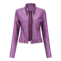 Celia | Elegante en luxe leren damesjas in de kleur Paars voor dames in stijl ideaal voor de herfst.