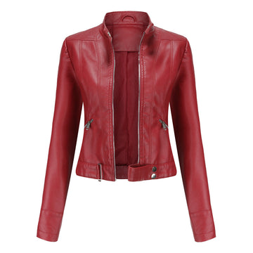 Celia | Elegante en luxe leren damesjas in de kleur Wijnrood voor dames in stijl ideaal voor de herfst.
