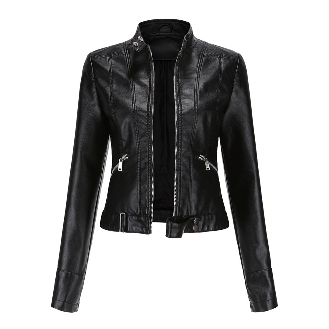 Celia | Elegante en luxe leren damesjas in de kleur Zwart voor dames in stijl ideaal voor de herfst.