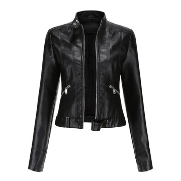 Celia | Elegante en luxe leren damesjas in de kleur Zwart voor dames in stijl ideaal voor de herfst.