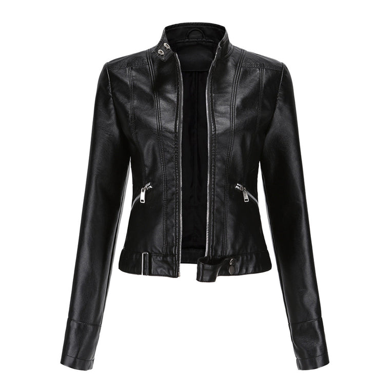 Celia | Elegante en luxe leren damesjas in de kleur Zwart voor dames in stijl ideaal voor de herfst.