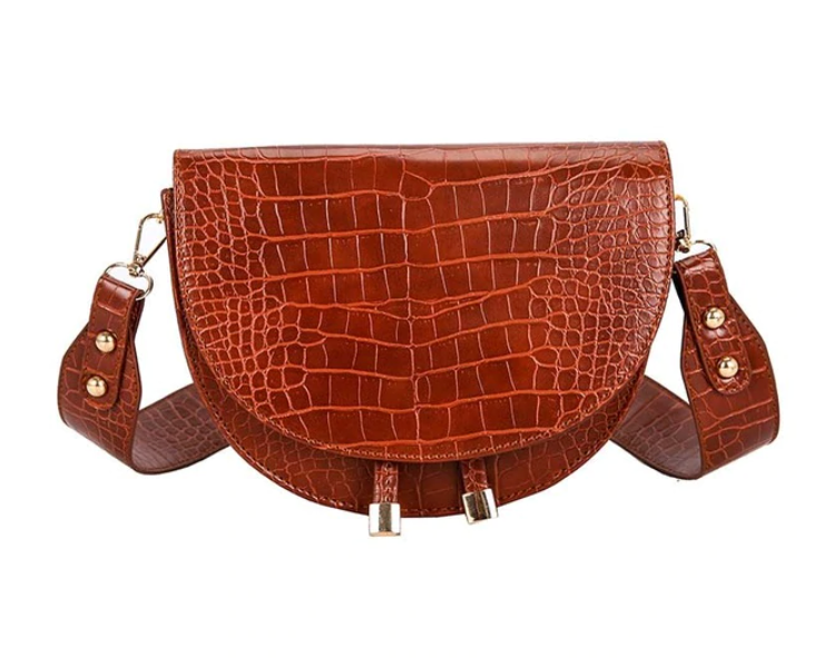 Chelsey Crossbody Tas | Een stoere tas met krokodillenprint in de kleur Bruin voor dames in stijl geschikt voor alle seizoenen.
