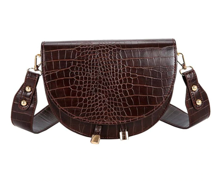 Chelsey Crossbody Tas | Een stoere tas met krokodillenprint in de kleur Chocolade voor dames in stijl geschikt voor alle seizoenen.