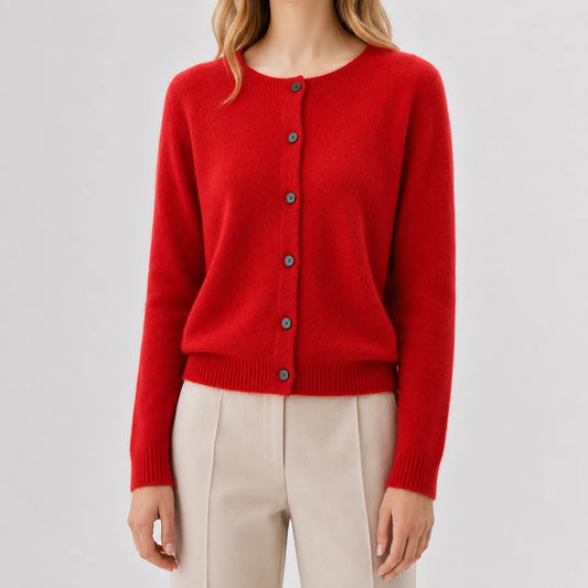 Cardigan met knopen en ribgebreide details