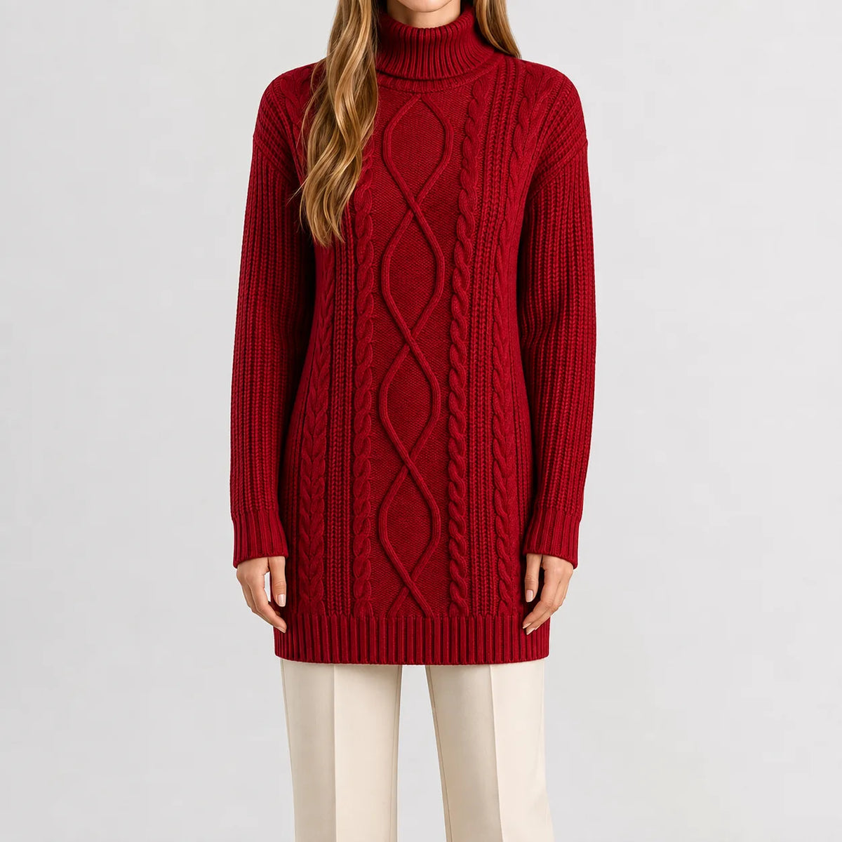 Oversized sweater met turtle neckline