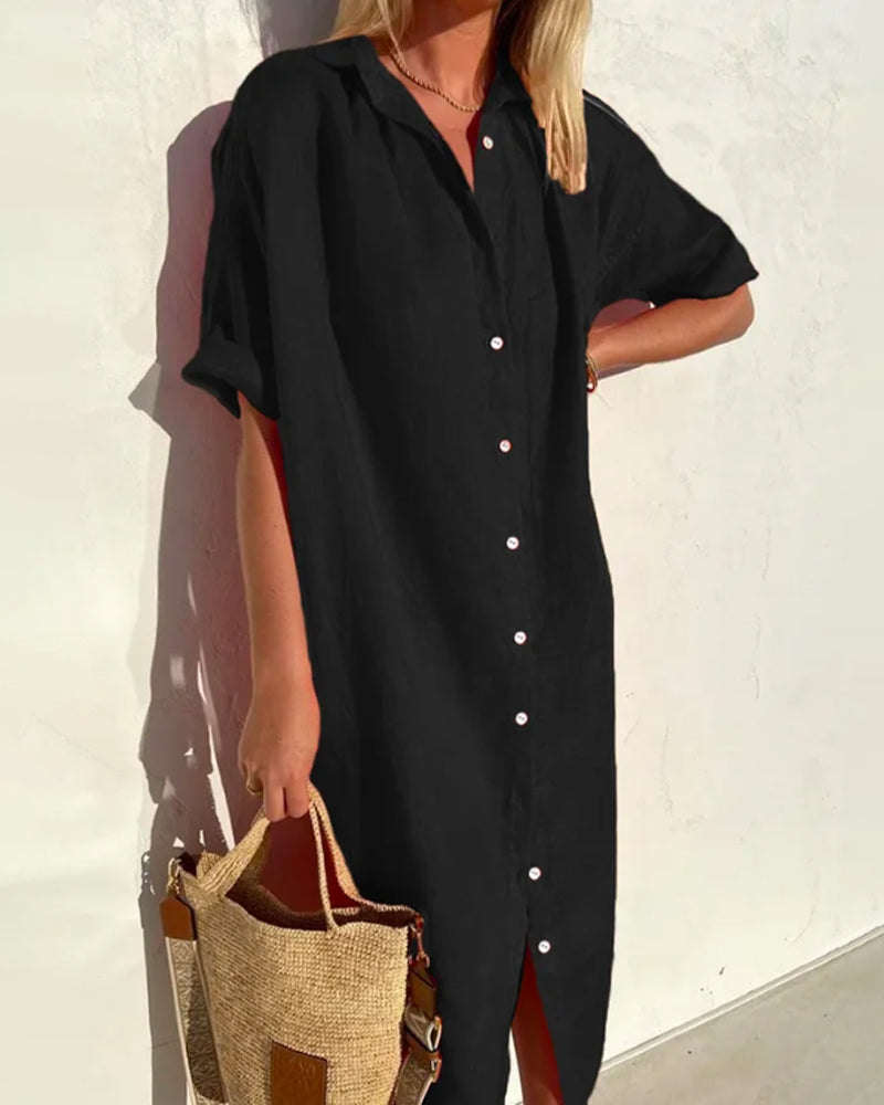 Chic zomerjurk in de kleur Zwart voor dames in stijl ideaal voor de zomer.