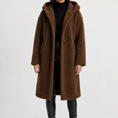 Oversized teddy jas met capuchon
