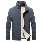 Comfortabele Fleece Jas in de kleur Grijs voor heren in Lounge stijl ideaal voor de herfst.