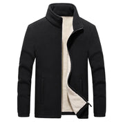 Comfortabele Fleece Jas in de kleur Zwart voor heren in Lounge stijl ideaal voor de herfst.