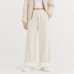 Wijde corduroy broek met trekkoord